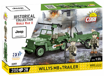 COBI 2297 Historical Collection WWII Willys MB + przyczepa 200 kl.